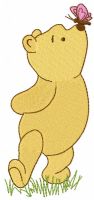 Winnie Pooh with butterfly free embroidery design