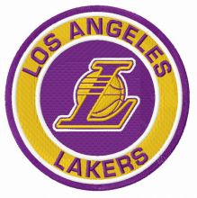 Los Angeles Lakers round logo embroidery design