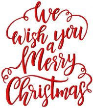 We wish you a merry Christmas embroidery design