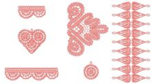 Battenburg lace set embroidery design