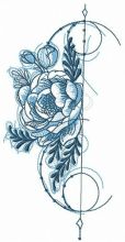 Decoration with peony embroidery design