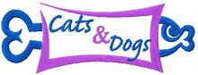 Cats and Dogs sign embroidery design