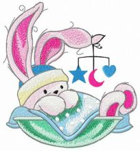 Newborn bunny embroidery design