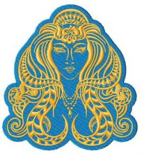 Ancient woman embroidery design
