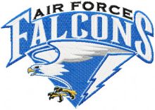 Air Force Falcons logo embroidery design