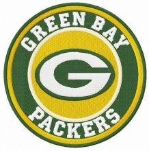 Green Bay Packers round logo embroidery design