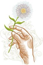 Chamomile in my hand embroidery design