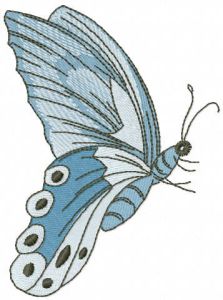 Blue butterfly embroidery design