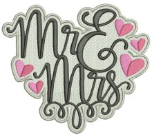 Mr & Mrs embroidery design