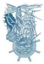 Marine collage embroidery design
