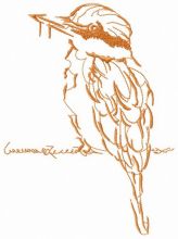 Brown shrike on wire embroidery design