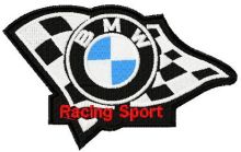 Auto racing logo embroidery design