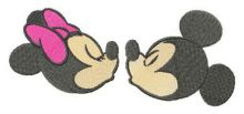 Mickey and Minnie first kiss embroidery design