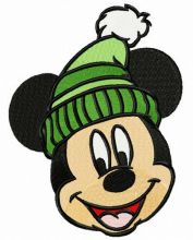 Mickey's knitted hat embroidery design