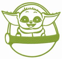 Cute Yoda embroidery design