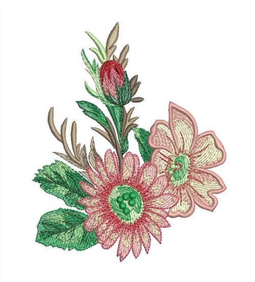 Free flowers embroidery design