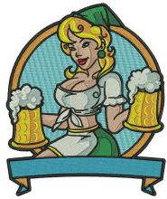 Beer girl embroidery design