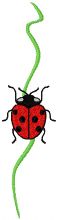Leave and ladybug embroidery design