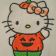 Hello kitty halloween design on embroidered  t-shirt