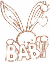Welcome baby bunny banner embroidery design