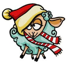 Christmas sheep embroidery design
