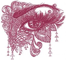Attractive eye 3 embroidery design