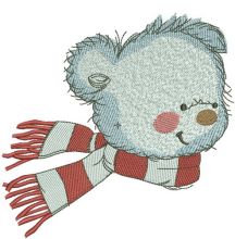 Bear in a warm striped scarf 6 embroidery design