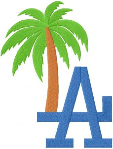 Los Angeles Dodgers Tropical Logo color embroidery design
