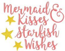 Mermaid & Kisses, starlish wishes embroidery design