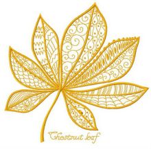 Chestnut leaf embroidery design