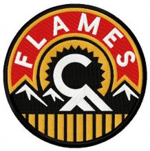 Calgary Flames alternative logo embroidery design