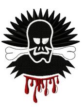 Bloody skull embroidery design