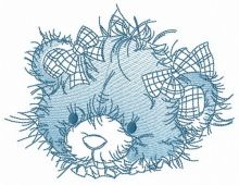 Rustic teddy bear muzzle embroidery design