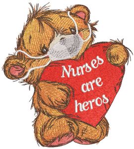 Nurses are heros embroidery design