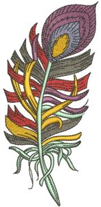 Rainbow feather 2 embroidery design