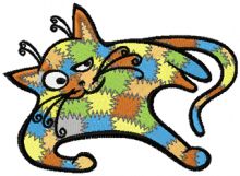 Patches Cat game embroidery design