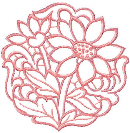 Chamomile cutwork free embroidery design