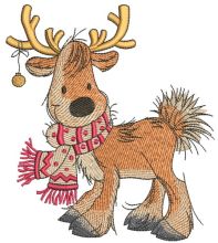 Cute Christmas deer embroidery design
