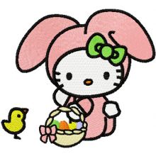 Hello Kitty Happy Easter  embroidery design