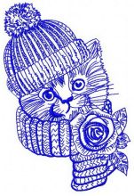 Pretty kitten 4 embroidery design