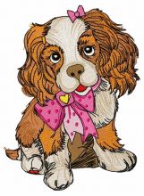 Spaniel puppy embroidery design