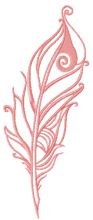 Pink feather one color embroidery design