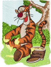 Tigger and butter embroidery design