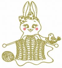 Bunny knitting embroidery design