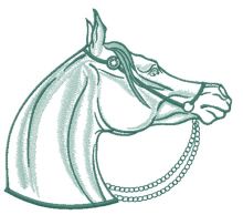Horse with pearl bridle 5 embroidery design