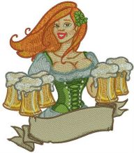 Beer girl 4 embroidery design