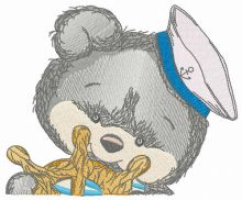 Bear the sailor embroidery design