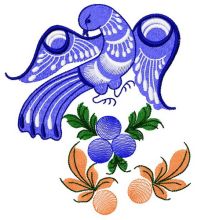 Blue firebird embroidery design