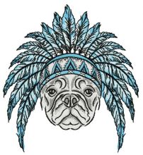 Bulldog ready for Indian party embroidery design