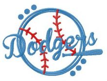 Dodgers fan logo embroidery design